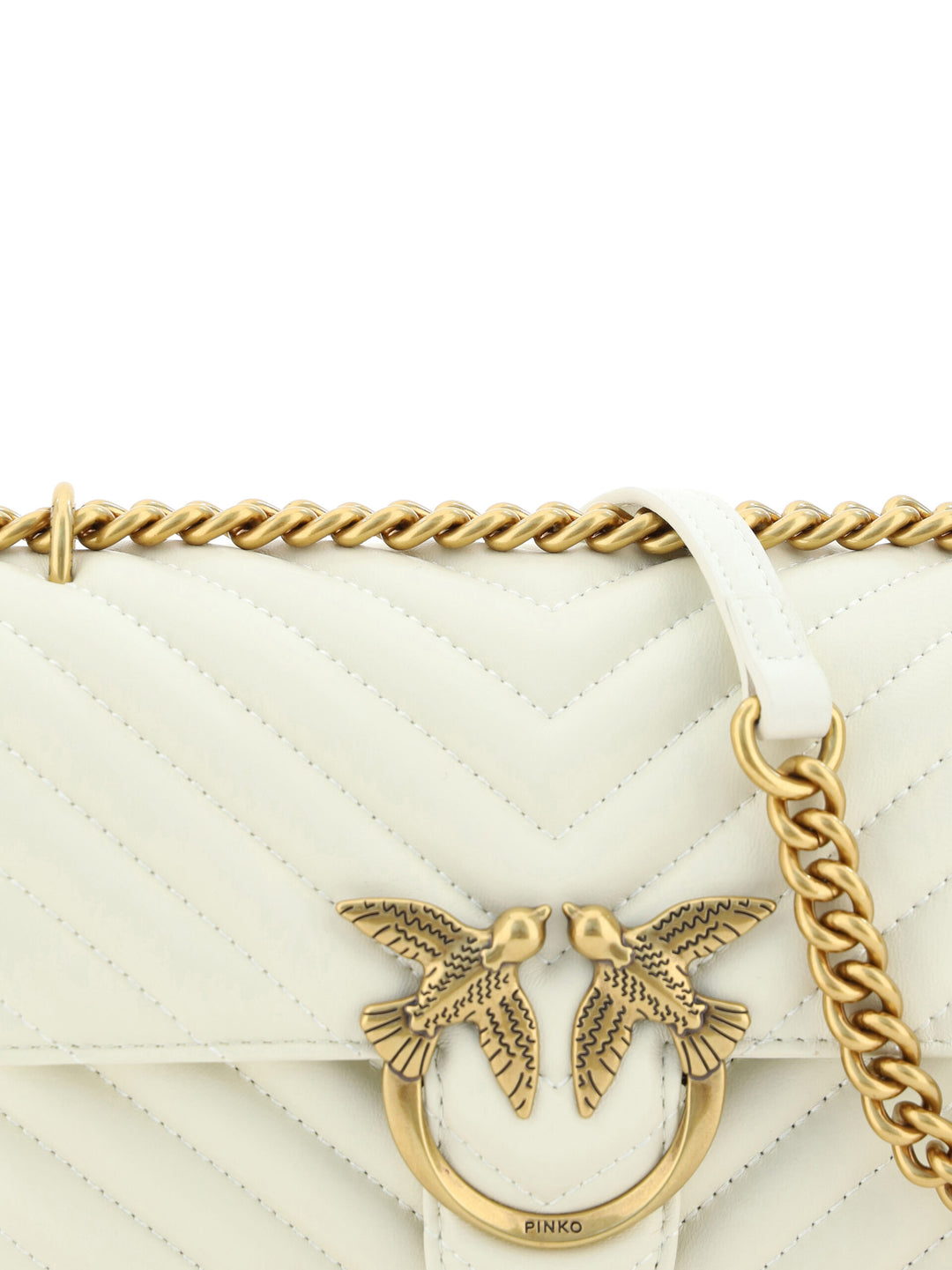 White Leather Love One Mini Shoulder Bag