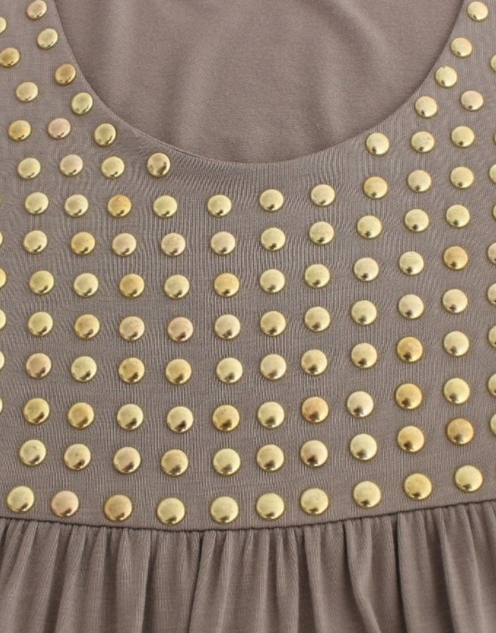 Khaki studded sheath dress