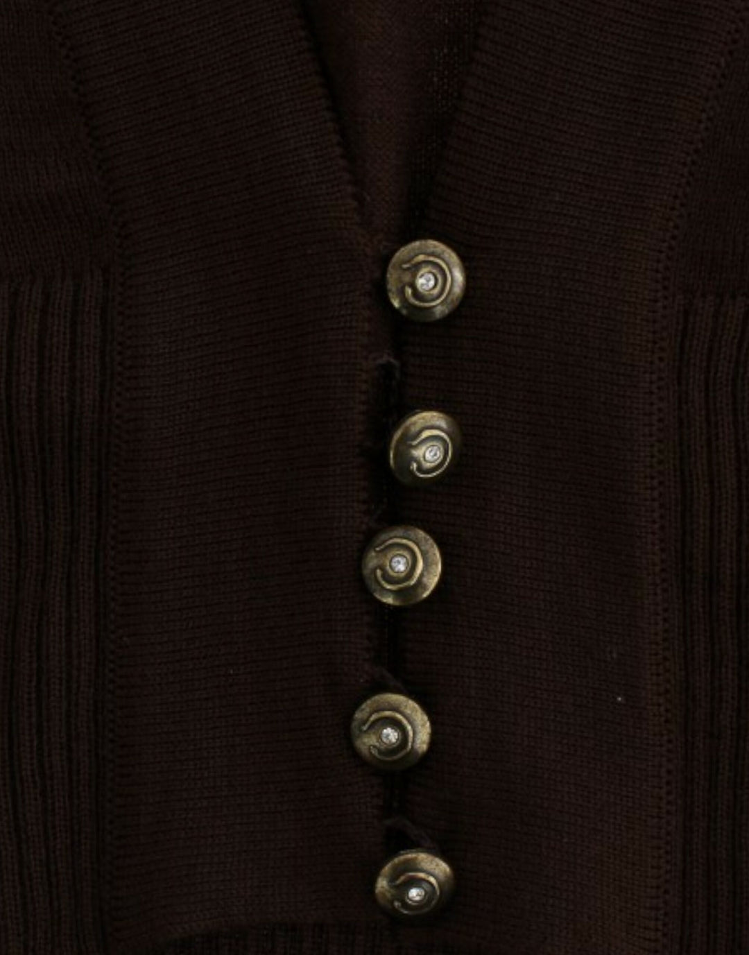 Brown cropped wool cardigan
