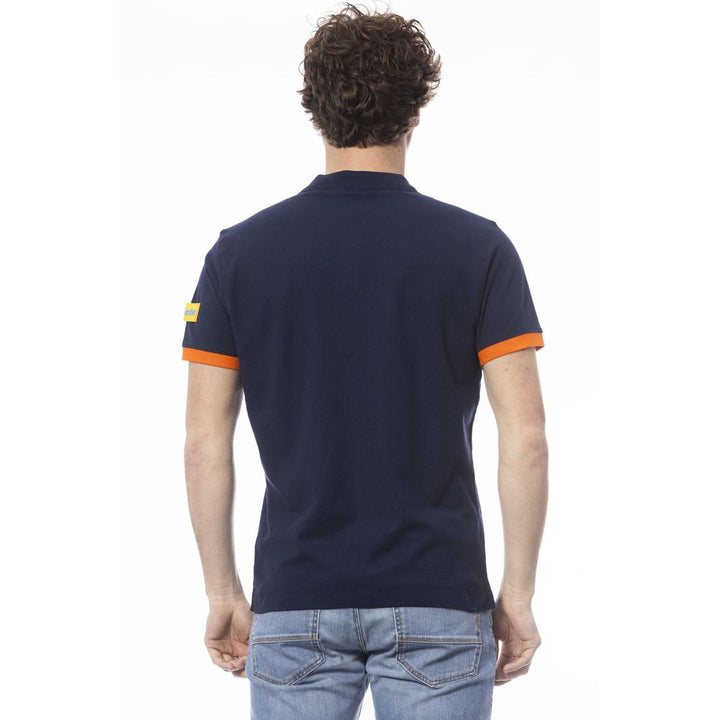 Blue Cotton Men's Polo Shirt