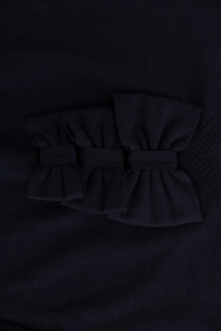 Blue Wool Long Sleeve Shift Dress