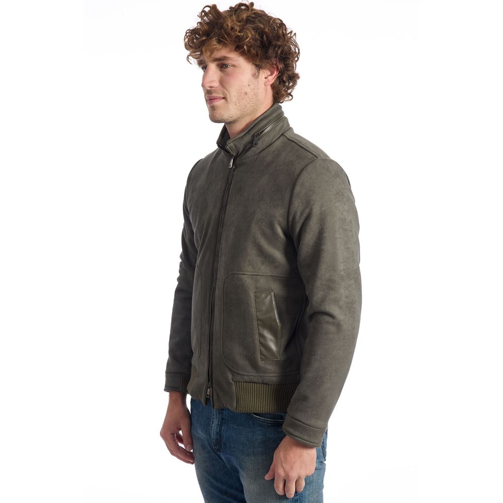Green Eco Leather Men Jacket