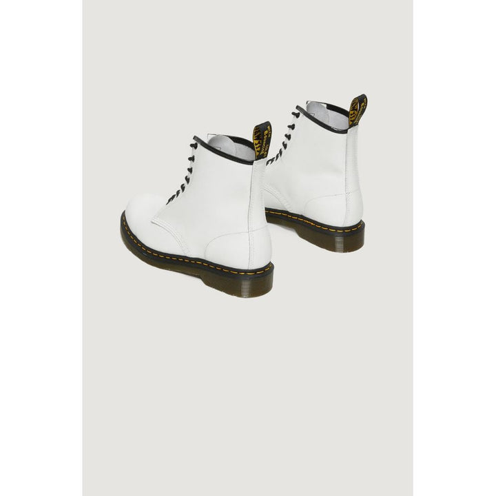 White Leather Lace-Up Boots