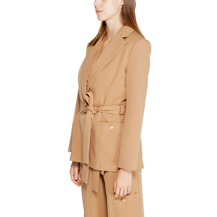 Beige Polyester Blazer