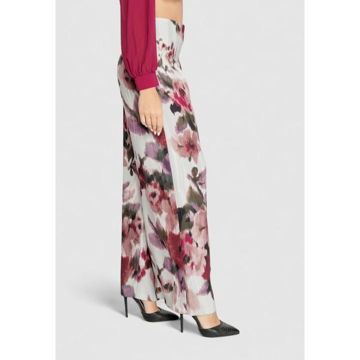 Bordeaux Polyester Casual Pants