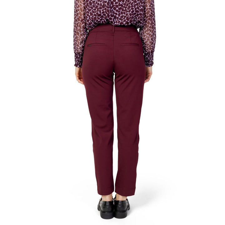 Bordeaux Polyester Chino Pants