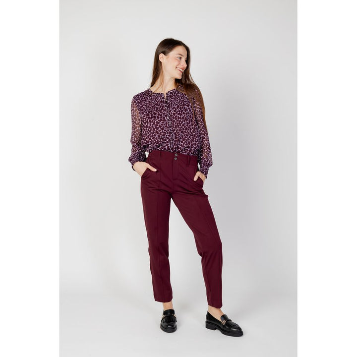 Bordeaux Polyester Chino Pants