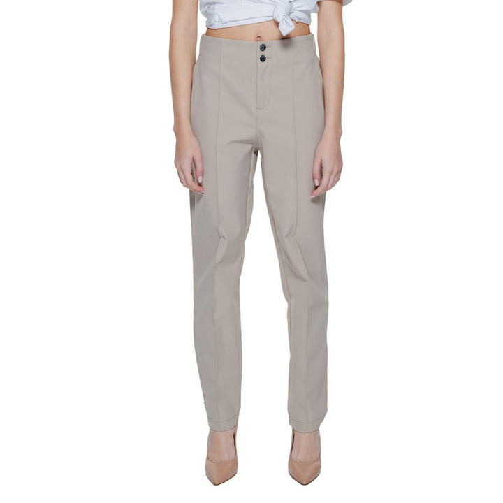 Beige Polyamide Cropped Pants