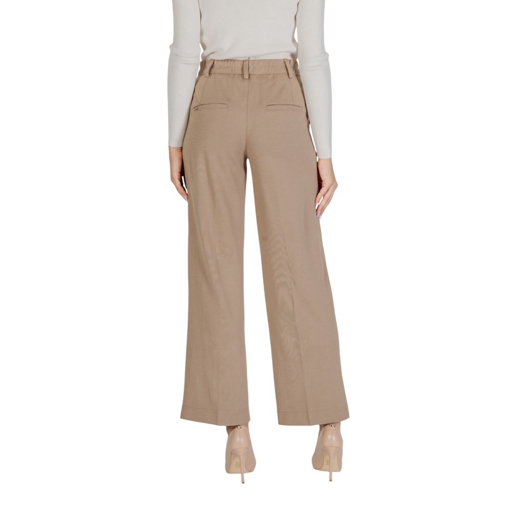Beige Viscose Dress Pants