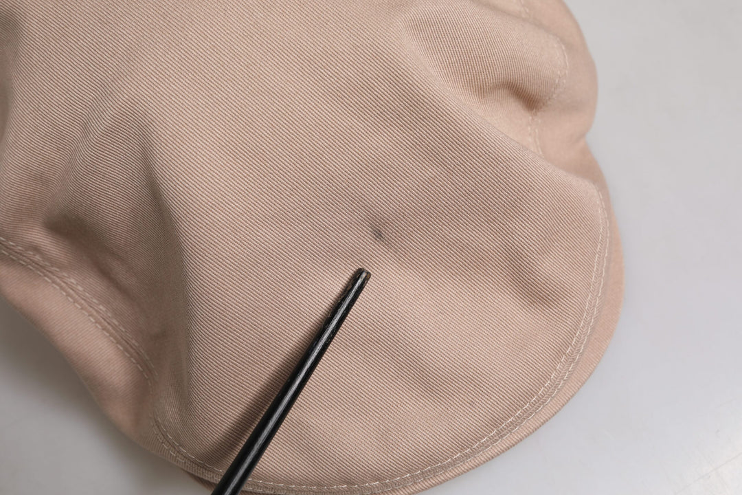 Beige Cotton Newsboy Capello Cabbie Hat