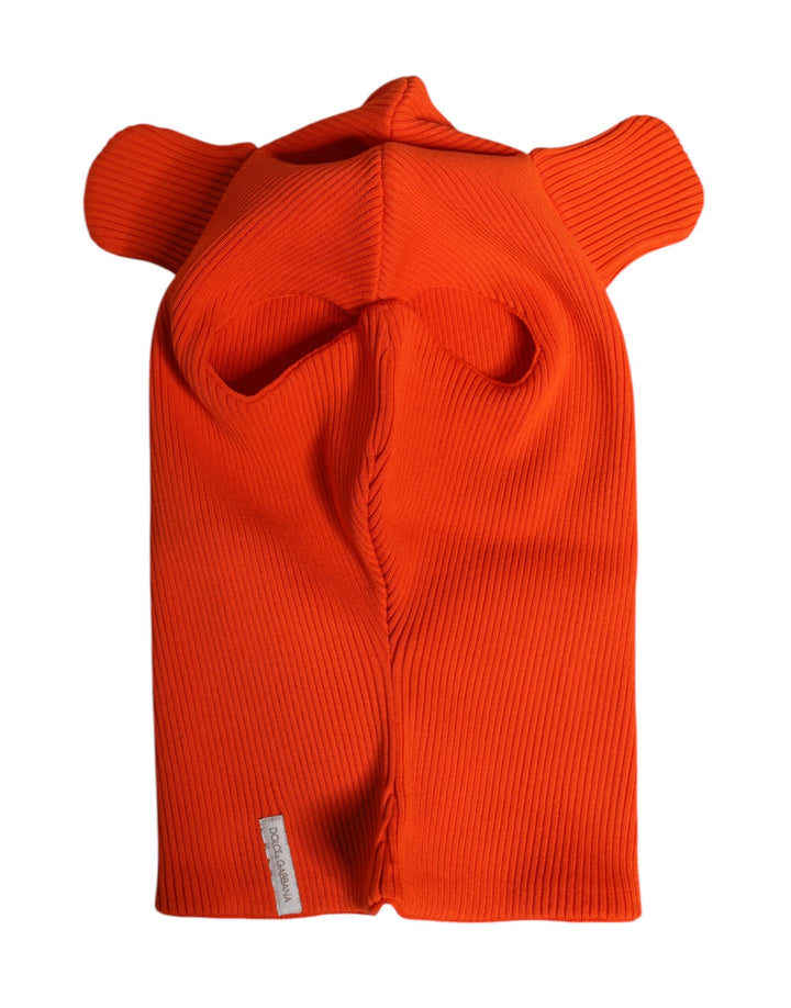 Orange Cotton Whole Head Wrap Balaclava Hat