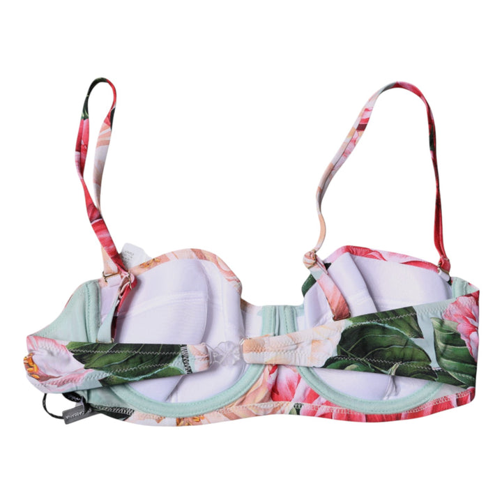 Multicolor Floral Padded Balconette Bra Underwear