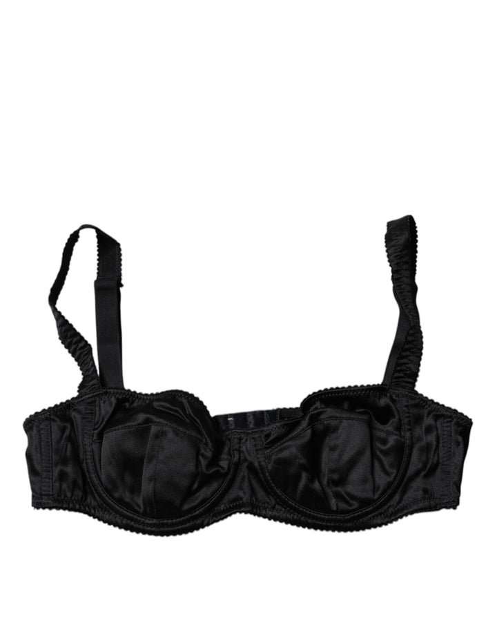 Black Silk Stretch Balconette Brassiere Underwear