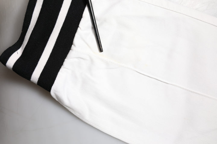 White Cotton Jogger Cargo Skinny Pants