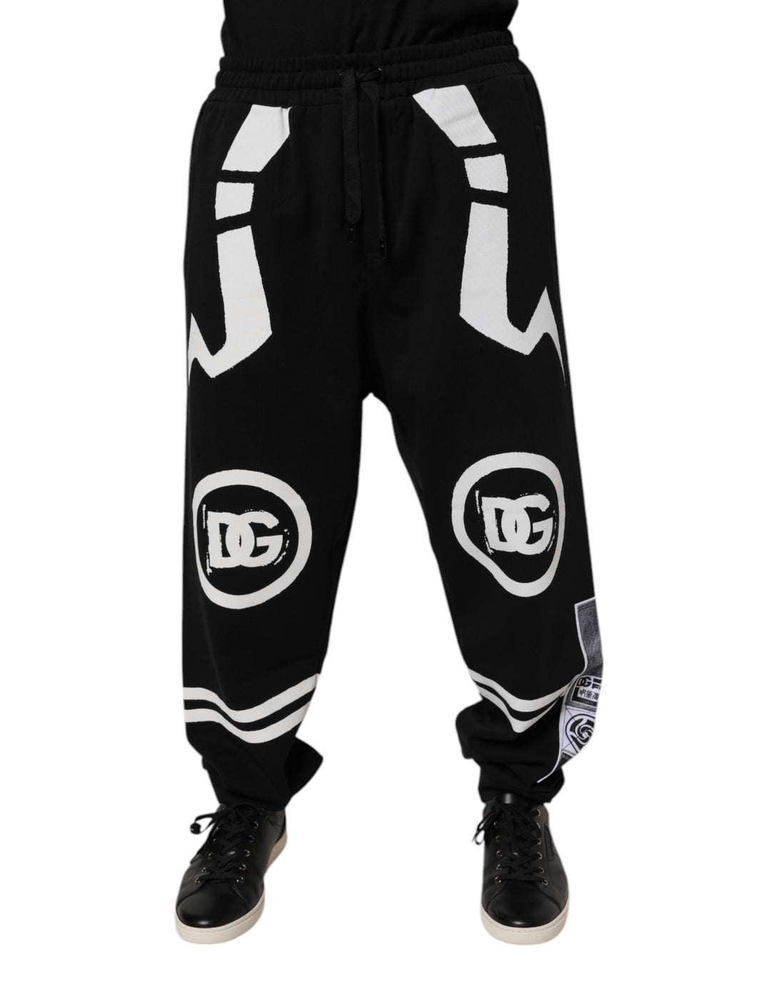 Black Logo Cotton Jogger Sweatpants Pants
