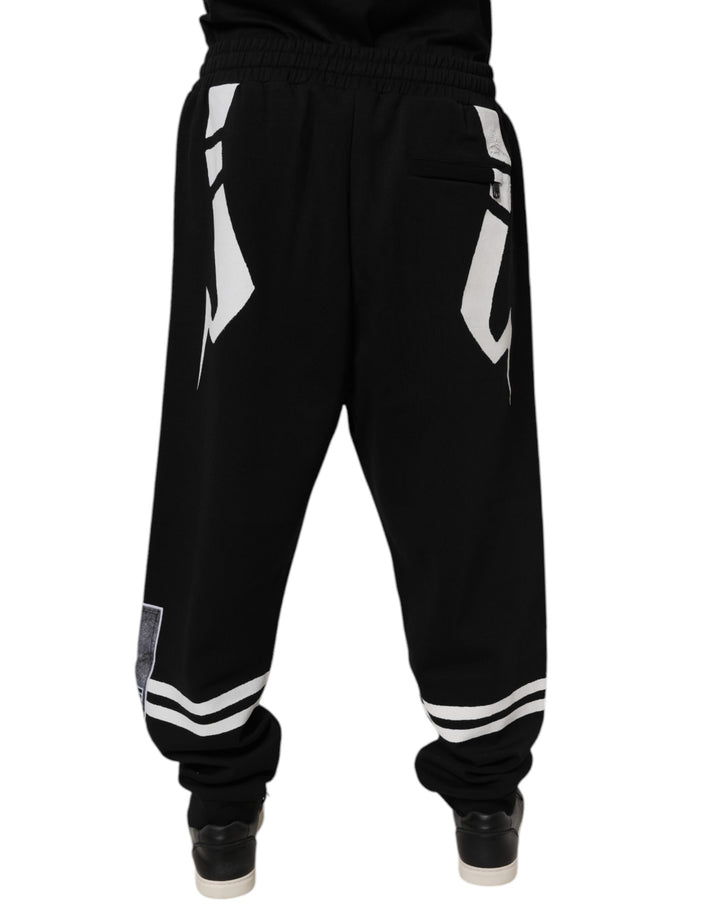 Black Logo Cotton Jogger Sweatpants Pants