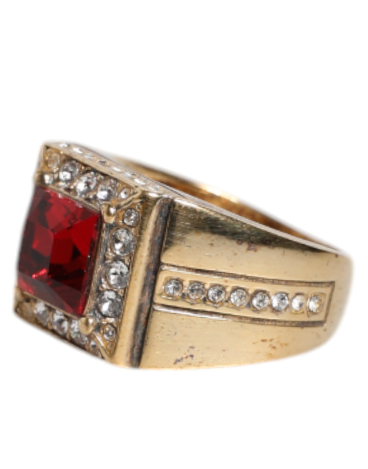 Gold Tone Sterling Silver 925 Crystals Ring