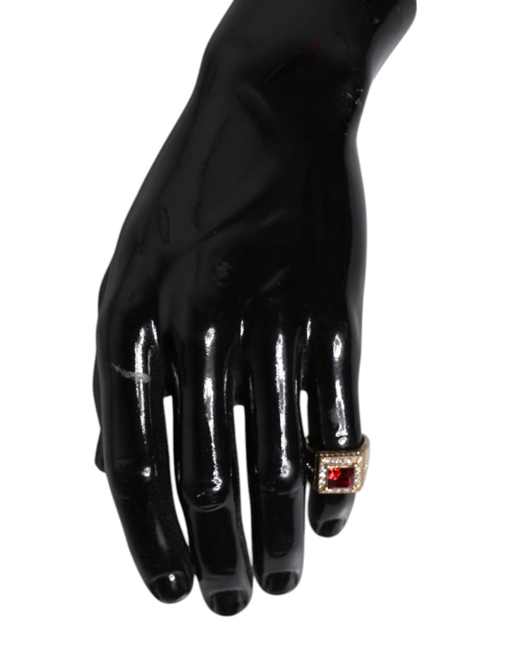 Gold Tone Sterling Silver 925 Crystals Ring