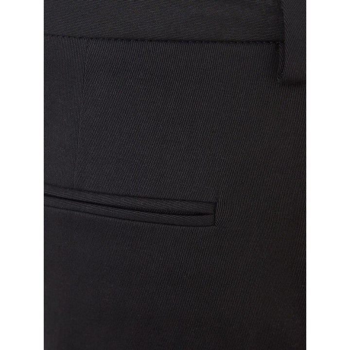 Black Cotton Chino Pants
