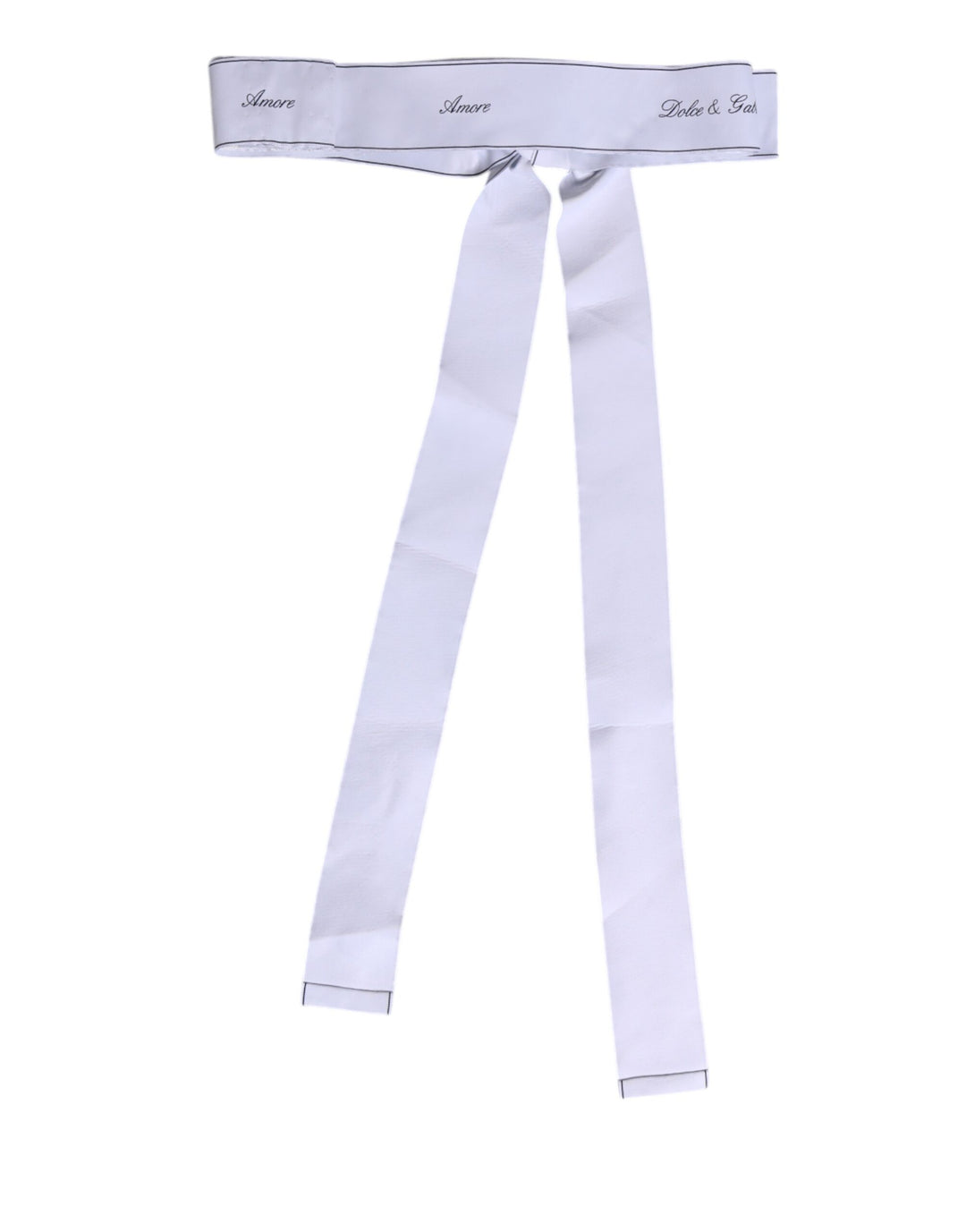 White Waist Ribbon Wide Bow Logo Belt
