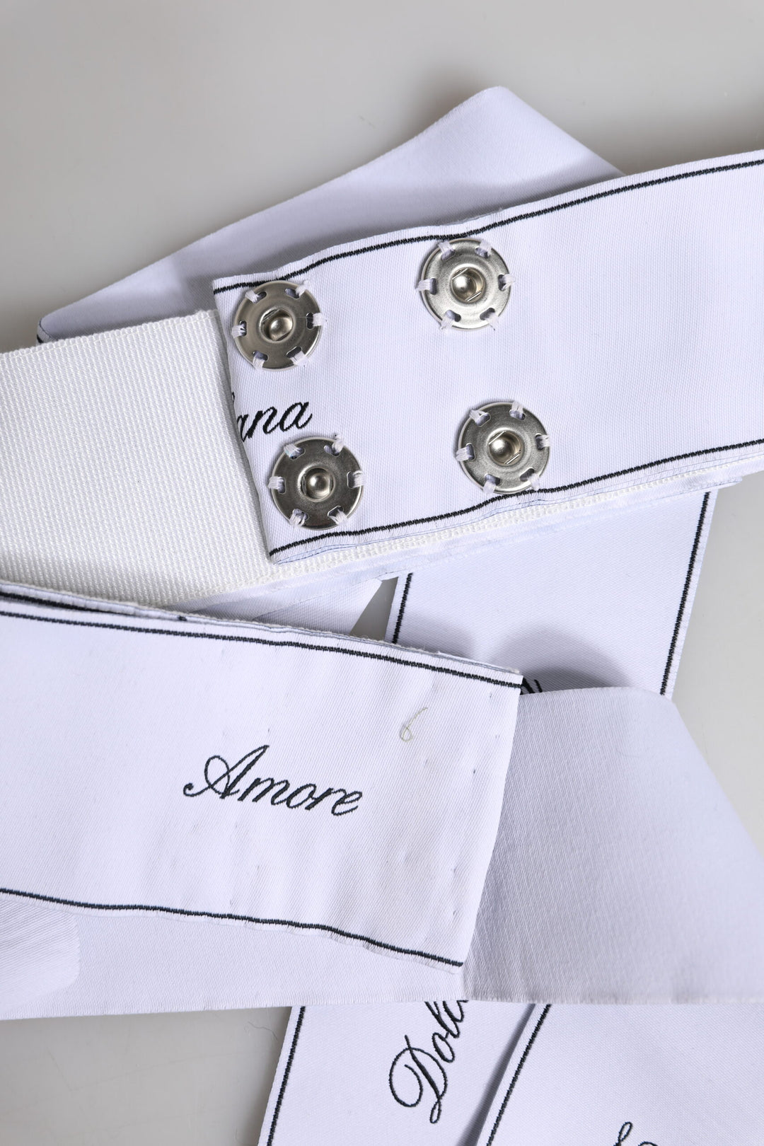 White Waist Ribbon Wide Bow Logo Belt