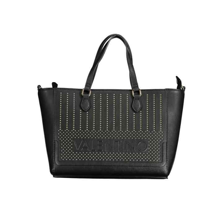Black Polyurethane Women Handbag