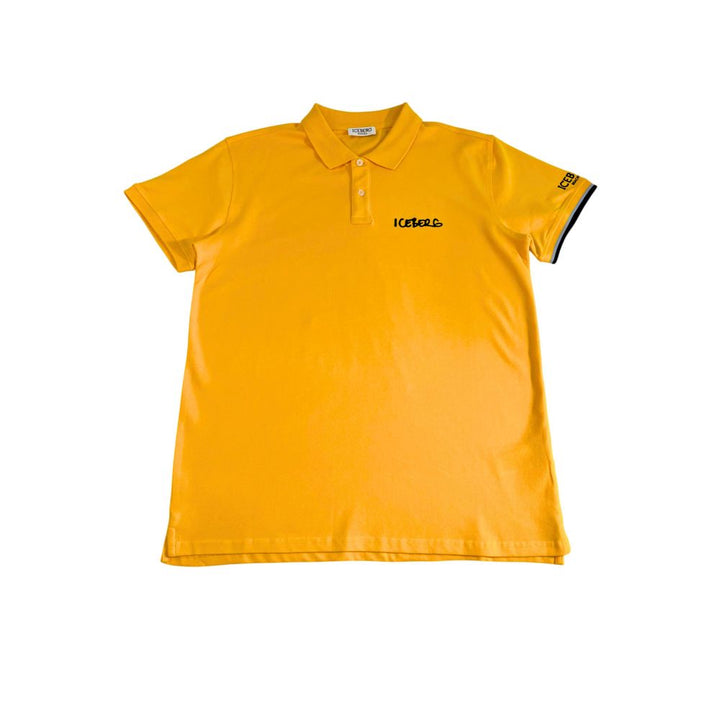 Yellow Cotton Men Polo Shirt