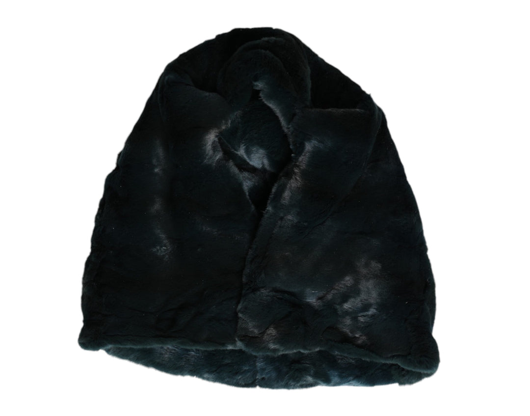 Black Weasel Fur Womens Beanie Hat