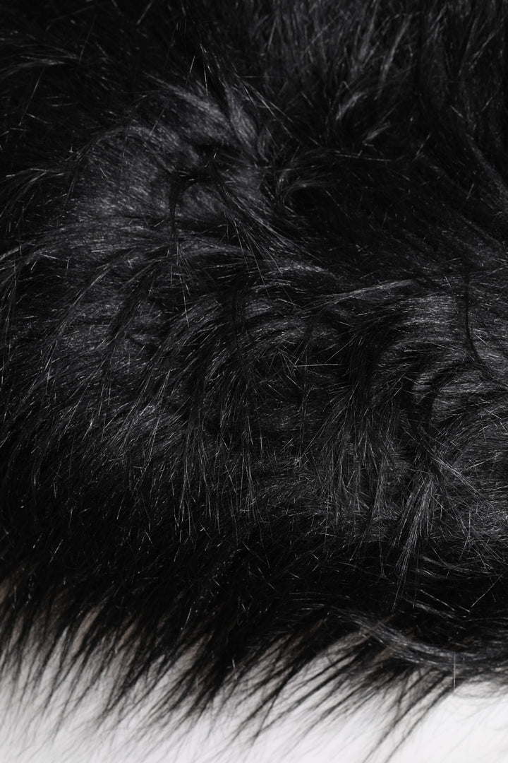 Black Acrylic Fur Womens Bucket Hat