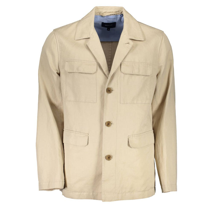 Beige Cotton Men's Jacket