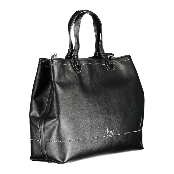 Black Polyurethane Women Handbag