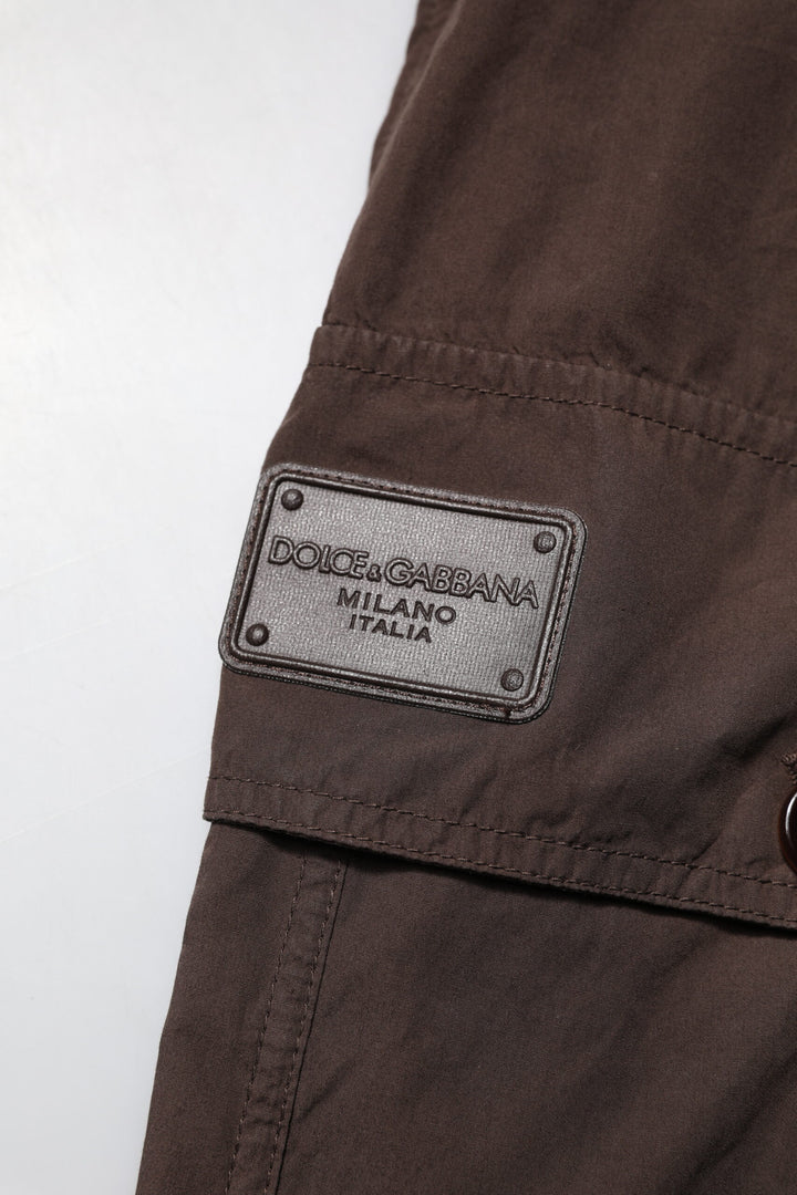 Brown Cotton Cargo Jogger Men Pants