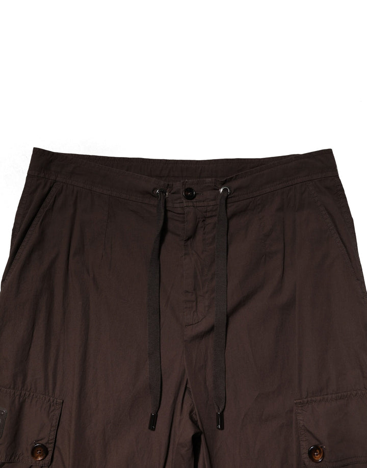 Brown Cotton Cargo Jogger Men Pants