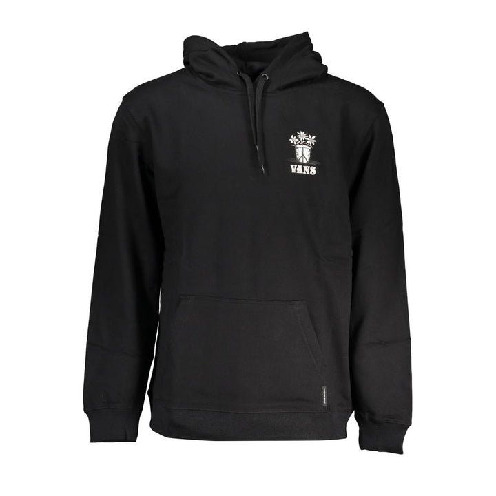 Black Cotton Men's Hooded Sweatshirt