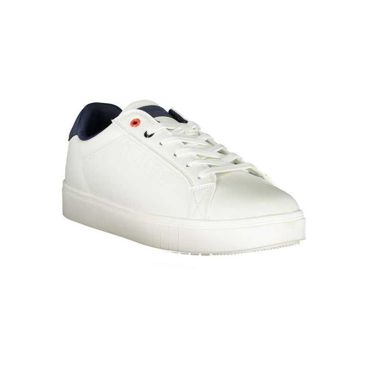 White Polyurethane Men Sneaker