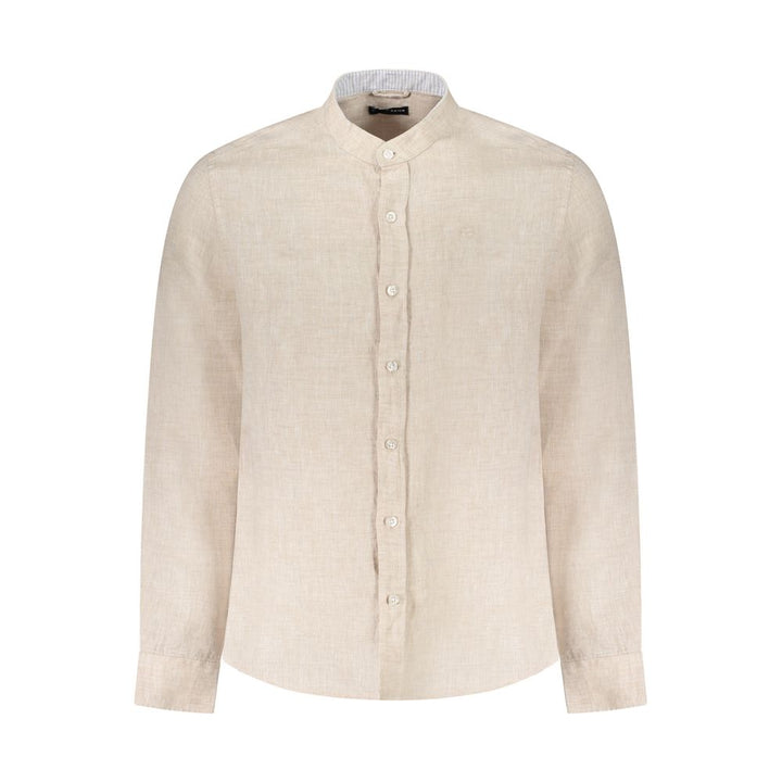 Beige Linen Men Shirt