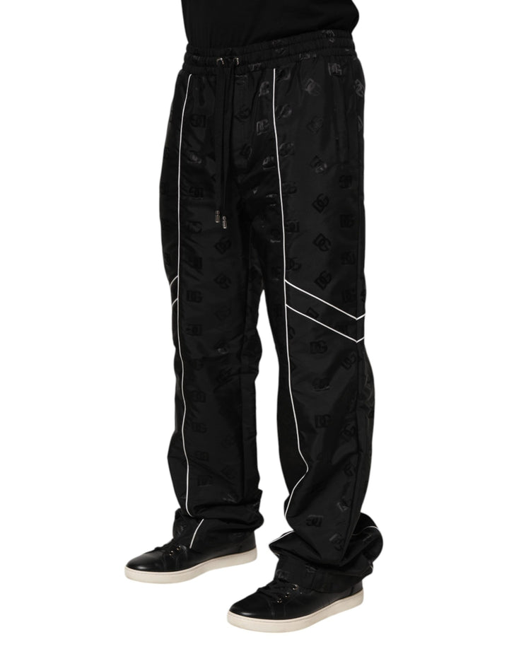 Black Cotton Straight Jogger Sweatpants Pants
