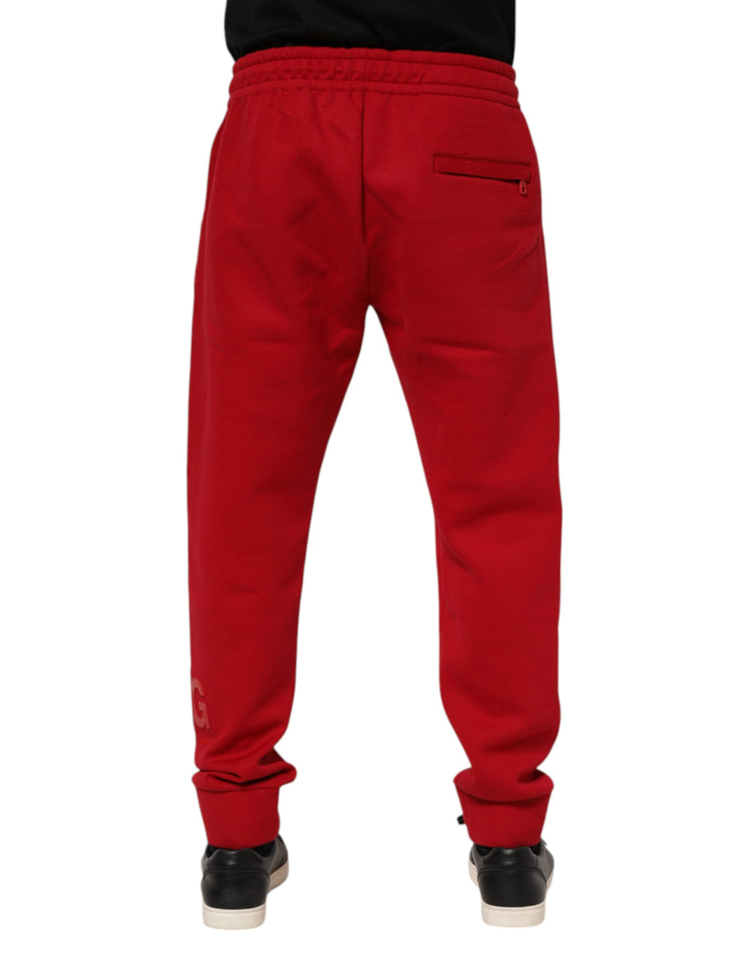 Red Cotton Logo Jogger Men Sweatpants Pants