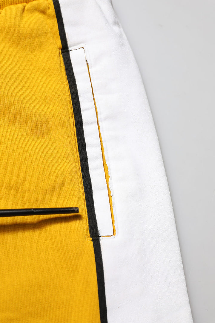 Yellow Cotton Casual Sweatpants Jogger Pants