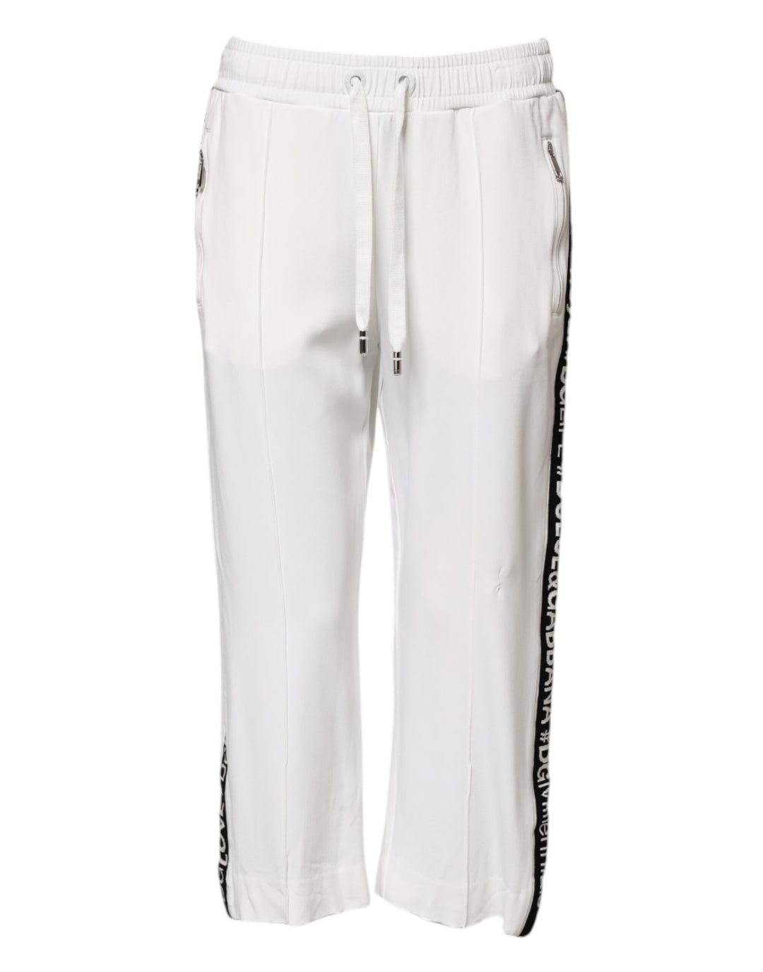 White Viscose Jogger Sweatpants Pants
