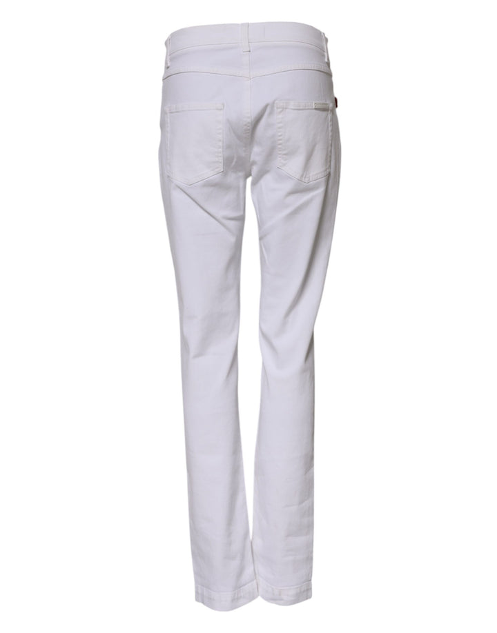 White Floral Embroidery GIRLY Denim Jeans