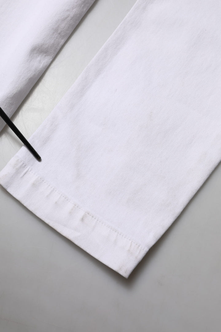 White Floral Embroidery GIRLY Denim Jeans