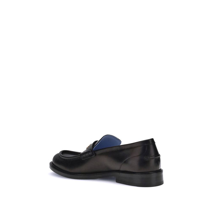 Black Calf Leather Bos Taurus Slip-On Loafers