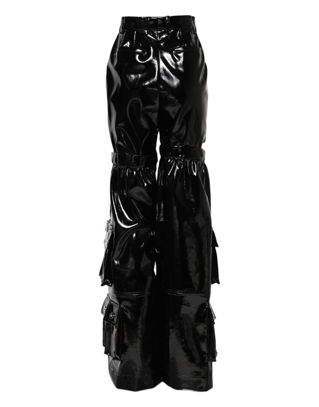 Black High Waist Cargo Bootcut Pants