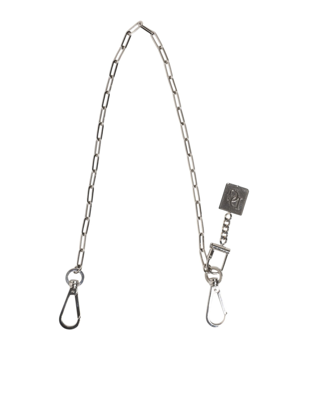 Silver Tone Metal Chain DG Charm Belt Keychain