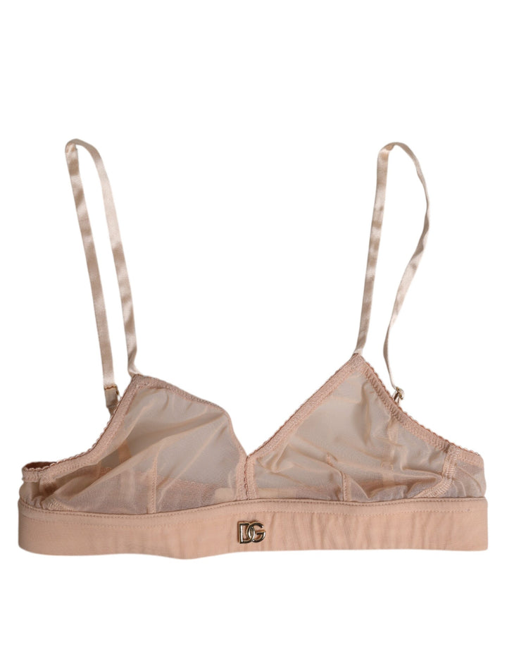 Powder Pink Nylon DG Logo Non Wire Bra Underwear
