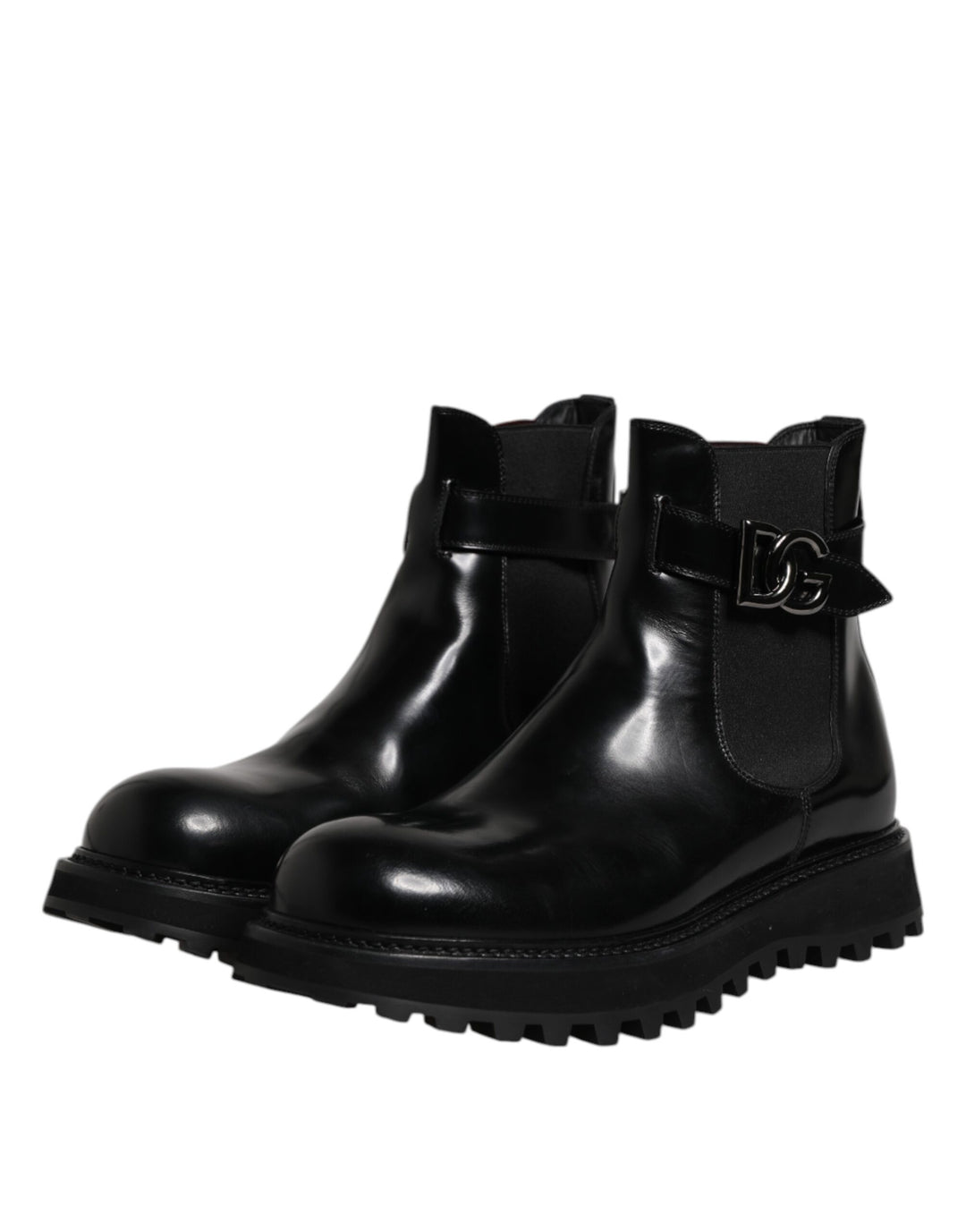 Black Belted DG Logo Men Chelsea Boots Shoes