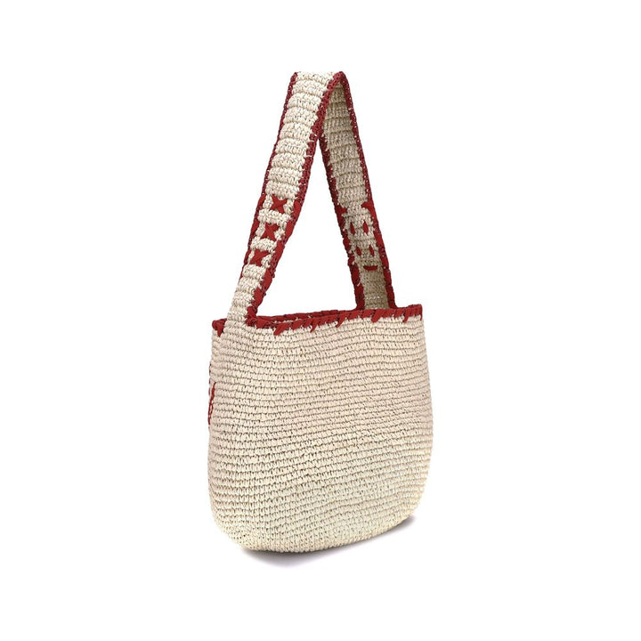 Beige Raffia Shoulder Bag