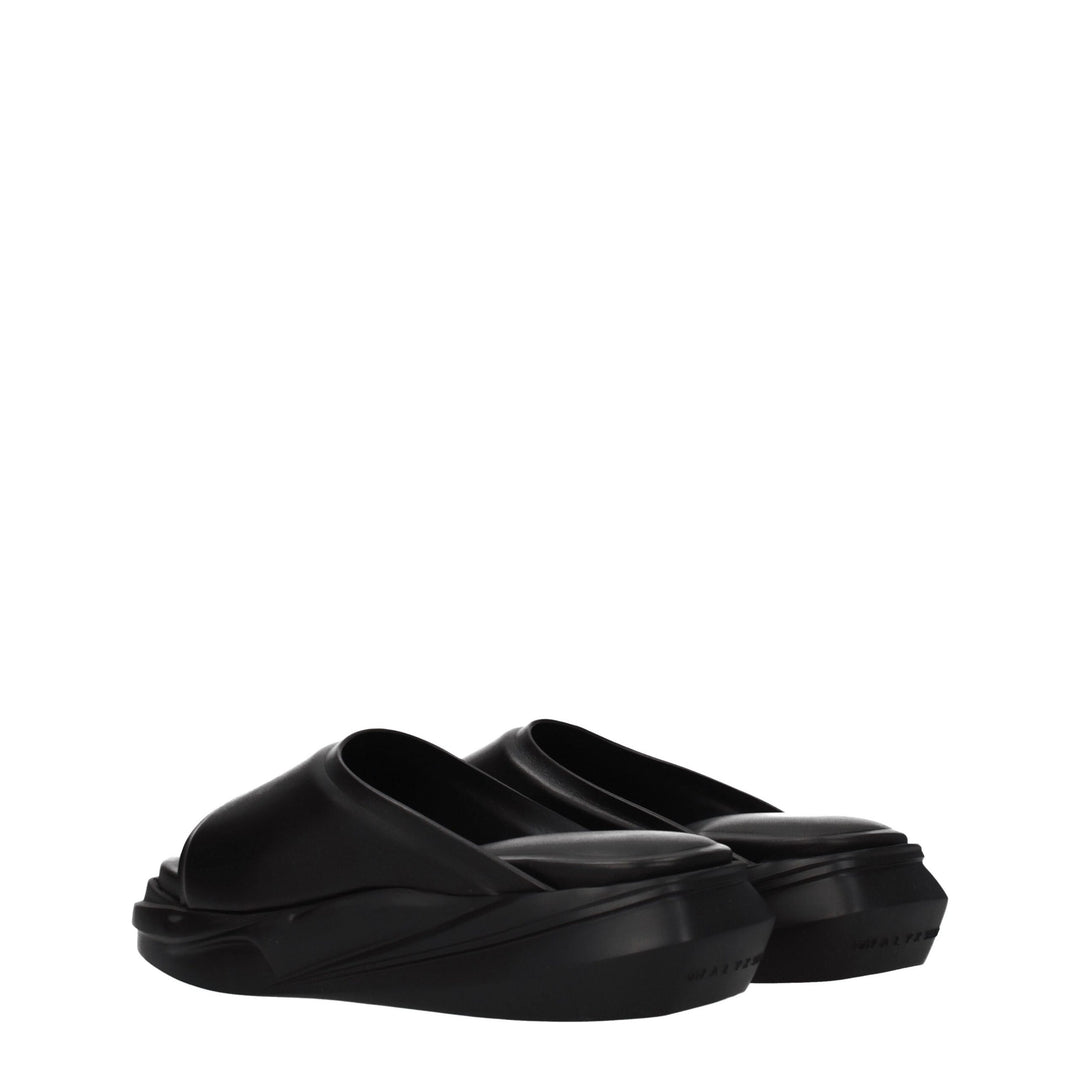 Black Leather Slippers
