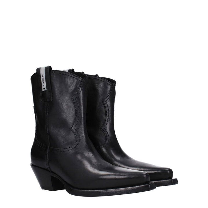 Black Leather Ankle Boots